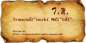Trencsánszki Máté névjegykártya