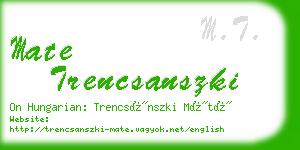 mate trencsanszki business card